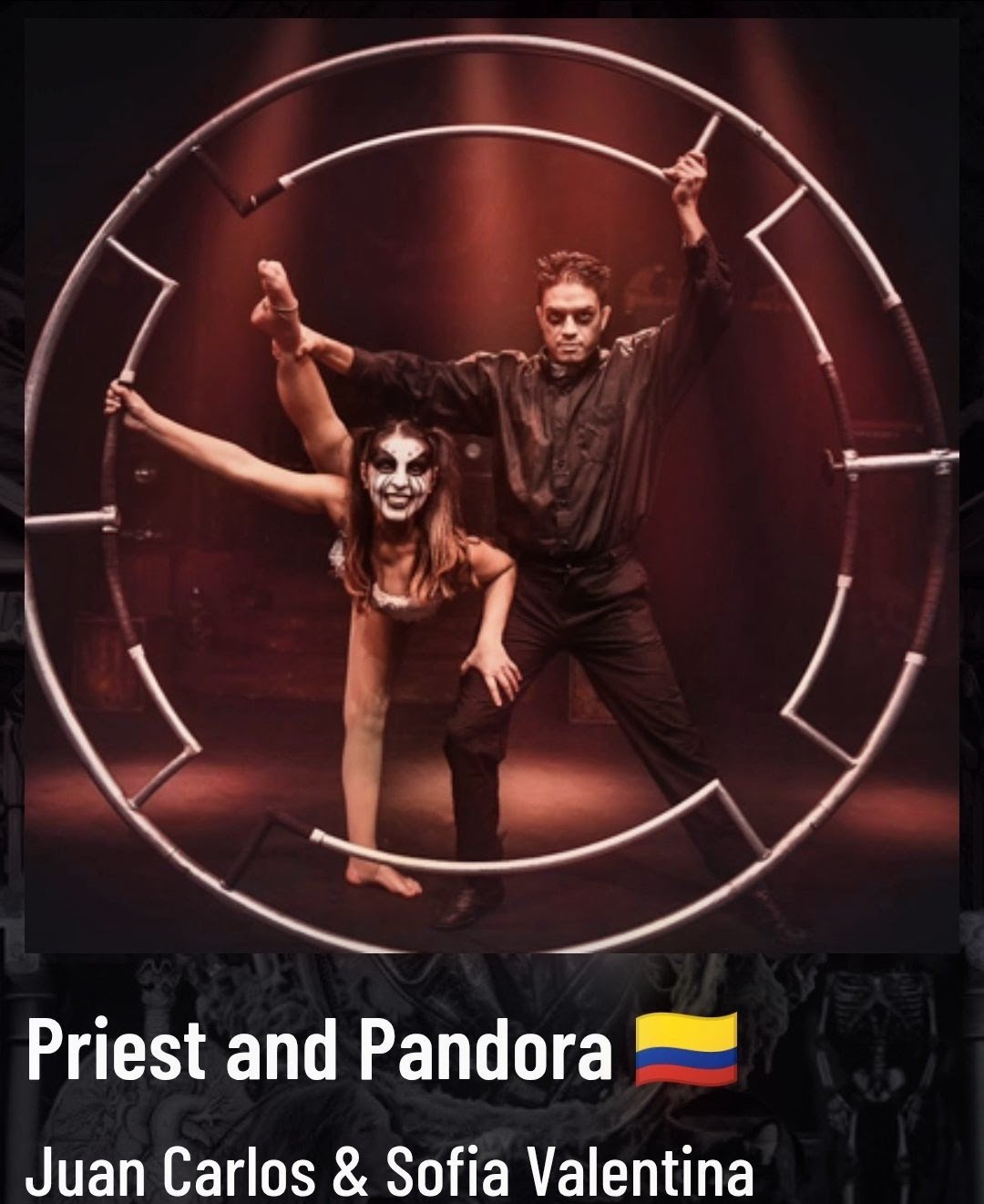 Sofia Valentina with her performance partner Juan Carlos in the Circus of Horrors