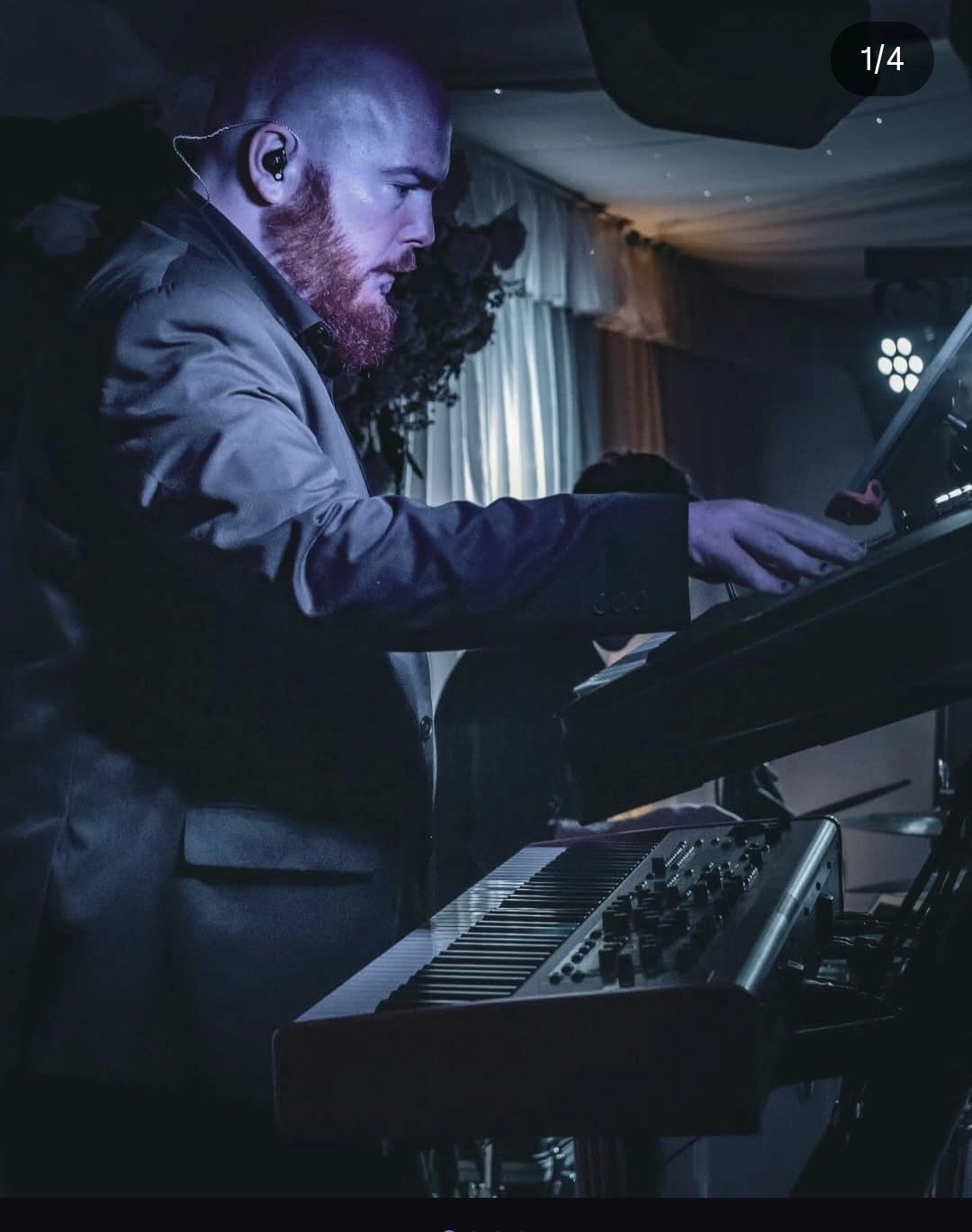 Sam Hicks where he loves the best, behind a keyboard.