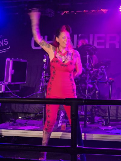 Alexis Becerra performing with the band Goteki