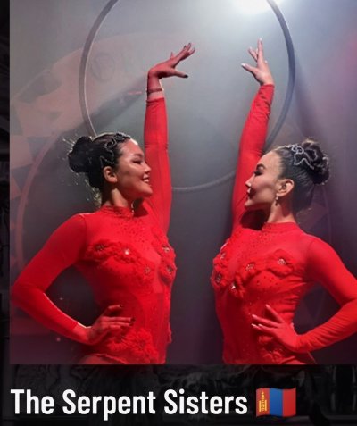 Anna Baballoona with her performance partner in the Circus of Horrors